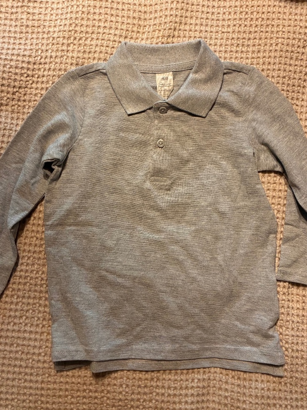 H&M Toddler Boys Long Sleeve Gray Polo